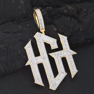 RENSINO Iced Out Super White Moissanite Pendant S925 Hip Hop Pendant