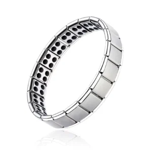 RENSINO In Stock Trendy Accessories Zinc Alloy Double row Magnetic Bracelets Antistatic Quadrilateral Elastic Stretch Health Bracelet