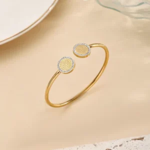 RENSINO Ins Style Temperament Bracelet Set Stainless Steel 18k Gold plated Stainless Steel Bracelet Geometric Opening Decoration