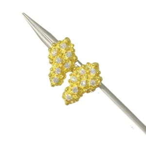 RENSINO Irregular Hiphop S925 Sterling Silver Gold Plated Moissanite Nugget Earrings Fine Luxury Earrings Men Women