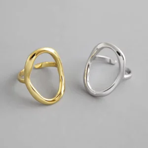 RENSINO Irregular Ring Hollow Jewelry Ready Ship S925 Silver Rings