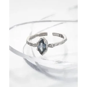 RENSINO Irregular Simple Design CZ Zircon 925 Sterling Silver Woman Rings Adjustable Finger Silver 925 Ring for Women