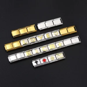 RENSINO Italian Charm Bracelets Letter Name Custom DIY Jewelry Making Gift New Y2k Charm Bracelets Hand Chain Accessories