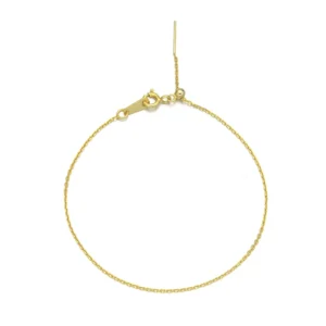 RENSINO Italian Handmade Delicate Bracelet Silver 18k Gold Plated Adjustable Bracelet Cable Chain Thin Women’s Bracelet