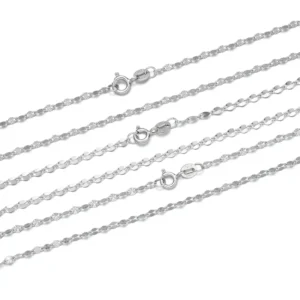 RENSINO Italian Jewelry S925 Sterling Silver Double Lips Plain Clavicle Necklace Simple Design Customizable Fashion Chains for Weddings