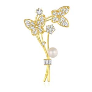 RENSINO Jachon Sterling Silver Mixed Zircon Designer Women Brooch Bouquet S925 silver fashion jewelry brooches