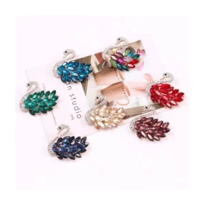 RENSINO Jewellery Diy Animal Cubic Zirconia Crystal Rhinestone Turtle Swan Metal Flower Diamond Brooch