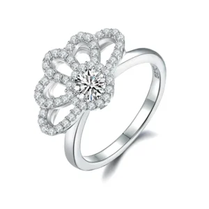 RENSINO Jewelry 925 Sterling Silver 18K Gold Plated Wedding Ring 5A Zirconia or Moissanite for Anniversary 925 Silver Ring Gift