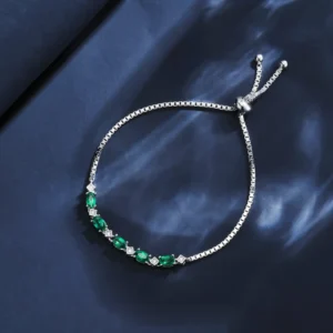 RENSINO Jewelry 925 Sterling Silver Chain Link Bracelet Emerald Cut Lab Grown Diamond Women Luxury Gift Supplier