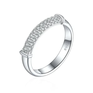 RENSINO Jewelry 925 Sterling Silver Wedding Ring Trendy 5A Zirconia or Moissanite for Engagement Parties Gift 925 Silver Ring