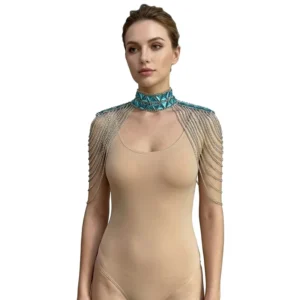 RENSINO Jewelry Bridal Layered Metal Shoulder Chain Shoulder Jewelry Gold Body Chain Arm Chain Accessory
