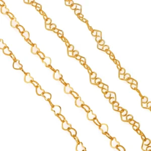 RENSINO Jewelry Fashion Fine PVD Gold Silver Plating Stainless Steel Permanent Heart Chain Link Making Necklace Bracelet Women
