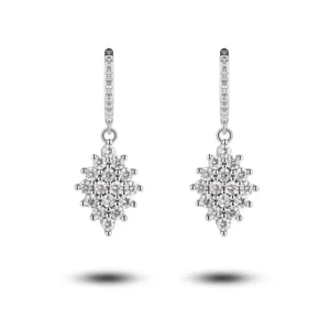 RENSINO Jewelry Luxury Emerald Sterling Silver Earrings Fashion 925 Sterling Silver Classic Silver Earring