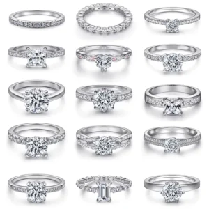 RENSINO Jewelry Manufacturer Custom 925 Sterling Silver Engagement Wedding Ring Cubic Zirconia Custom Fine Jewelry Rings