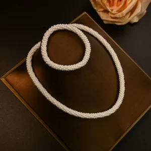 RENSINO Jewelry Set All match Chokers Necklace High end Light Luxury Women Fragrant Style Imitation Pearl Regular