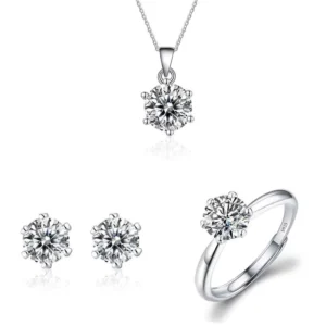 RENSINO Jewelry Set for Women Sterling Silver Chain Necklace with Fashion Jewelry 925 Silver Stud Earrings Necklace and Earring Set