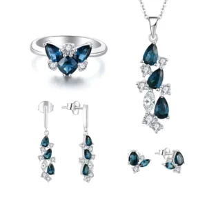 RENSINO Jewelry Sets Earring Necklace Ring Engagement Wedding Set 925 Sterling Silver Designer Fine Luxury for Women High Quality Drop