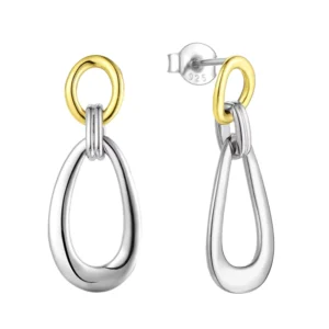 RENSINO Jewelry Silver Earrings 18k Gold plated Women’s Fine Jewelry Earrings Elegant Women’s Jewelry