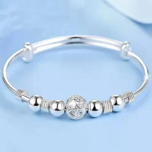 RENSINO Korean Fashion Silver Plated White Copper Lucky Beads Bangles for Women Bracelets Luxury Designer Party Wedding Jewelry