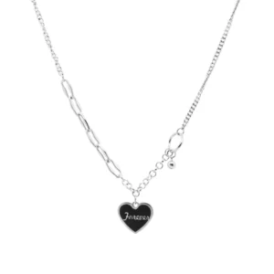 RENSINO Korean Style Personality Jewelry 925 Sterling Silver Hiphop Sweater Chain Heart Necklace