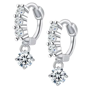 RENSINO LINGCHEE 925 Sterling Silver Women’s Body Jewelry Korean Simple Microset Zircon Earrings Nose Studs For Wedding Or Gifts