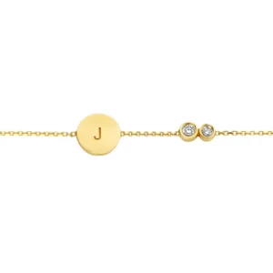 RENSINO LOZRUNVE 925 Sterling Silver Gold Personalized Engravable Small Coin Charm Bracelet Anklet Women