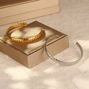 RENSINO LT MS 559 Fashionable 18K Gold plated Stainless Steel Bracelet Simple and Trendy Personalized Women’s Accessory
