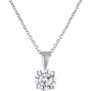 RENSINO Lab Simulated Diamond Necklace for Women Sterling Silver Radiant Cut Pendant White Gold Plated Jewelry Gifts Diamond Necklace