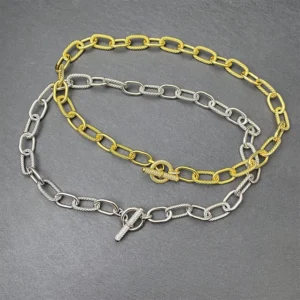 RENSINO Large Chain Silver Plated Necklace Diamond Decoration Necklace