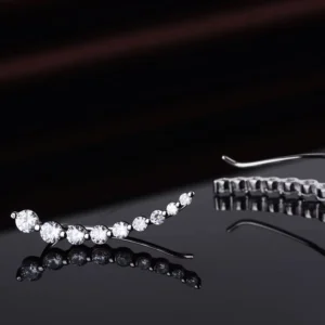 RENSINO Latest Design 925 Sterling Silver Jewelry Cubic Zirconia Rose Gold Earrings