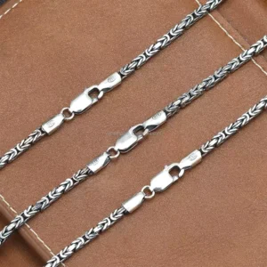 RENSINO Latest Exquisite Necklace 2.5mm Wave 925 Sterling Silver Chain Men’s and Women’s Sterling Silver Necklace