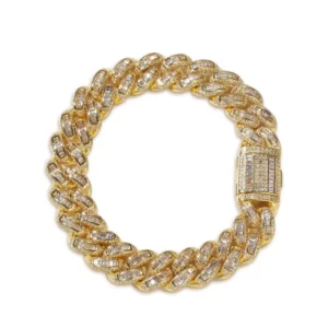 RENSINO Latest Fashion Trends 925 Sterling Silver D Color VVS Moissanite Diamond Cuban Bracelet Hip Hop Style Charm Bracelet