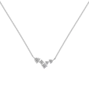 RENSINO Light Luxury Fashion S925 Sterling Silver Electroplated Necklace Women’s Irregular Zircon Design