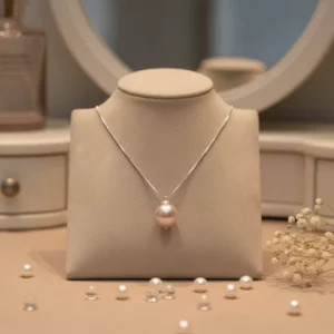 RENSINO Light Luxury Single Bead Freshwater Purple Pearl Necklace Round Pearl Pendant Silver Chain Women Temperament Clavicle Chain