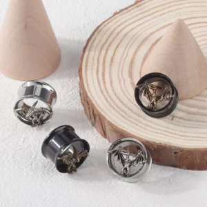 RENSINO Lingchee 8 25mm Stainless Steel Pterosaur Ear Tunnels Gauges Plugs Expander Piercing Body Jewelry Earrings Stretchers