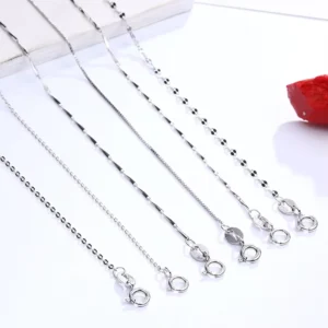 RENSINO Long 925 Sterling Silver Silver Necklace Chain