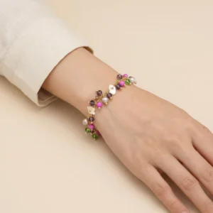 RENSINO Long Freshwater Pearl Bracelet Y Shape Design Adjustable Length Elegant Pearl Bracelet