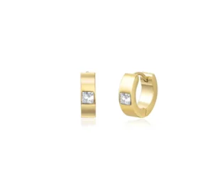 RENSINO Love Friendship Hoop Earrings for Women Gold and Silver Stainless Steel with Cubic Zirconia Stones Jewelry