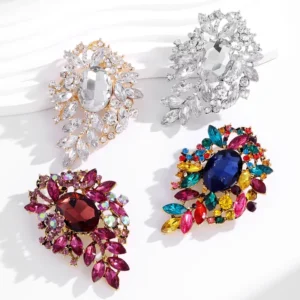 RENSINO Low Moq Classic Good Zinc Alloy Rhinestone Brooch Elegant Dresses for Women Souvenirs for Wedding Guests Luxury Women’s Brooch