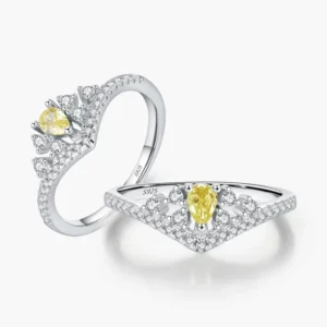 RENSINO Luckyjew Real 925 Sterling Silver Delicate Sparkling Crown Cubic Zirconia Finger Rings for Women Girls Party Fine Jewelry