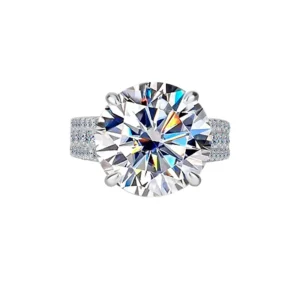 RENSINO Luxury 5ct Moissanite Engagement Ring for Women 925 Sterling Silver with Big Designer Stone Custom Fine Jewelry Support