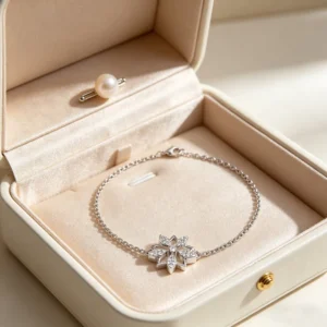 RENSINO Luxury 925 Silver Platinum Plated Bracelet For Women Fashionable Beaded With Zircon Custom Wedding Party Gift