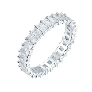 RENSINO Luxury 925 Silver Vintage Jewelry Eternity Rings