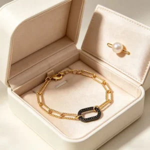 RENSINO Luxury 925 Sterling Silver 18K Gold Plated Femme Bracelet Elegant Link Chain Zircon Perfect Gift For Women’s Party Occasions