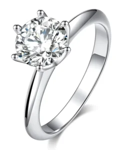 RENSINO Luxury 925 Sterling Silver Moissanite Engagement Ring VVS1 D Color Moissanite Solitaire Ring Custom Jewelry Factory