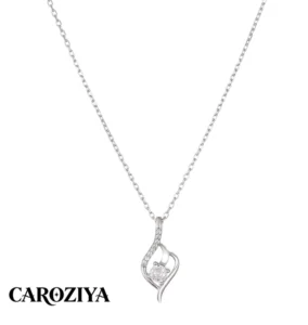 RENSINO Luxury 925 Sterling Silver Necklace Zircon Heart Pendant Necklace Jewelry for Women