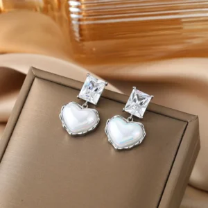 RENSINO Luxury Brass Sterling Silver Drop Earrings for Women Trendy Gold Zircon Tassel Dangling Bridal Wedding Jewelry for Parties