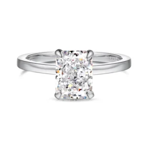 RENSINO Luxury Classic 925 Sterling Silver Rhodium 18K Gold Plated Solitaire 8A Crushed Iced Out Cut Wedding Engagement Rings