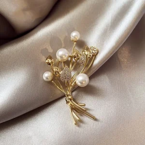 RENSINO Luxury Crystal Brooch Pins Vintage Gold Plated Women’s Fashion Jewelry Brooch for Wedding Party Wedding Gifts Jewelry Brooch Pin