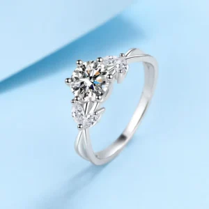 RENSINO Luxury Fine Wedding Ring Pass Diamond Test 1 Carat Moissanite 925 Sterling Silver Jewelry Women Ring